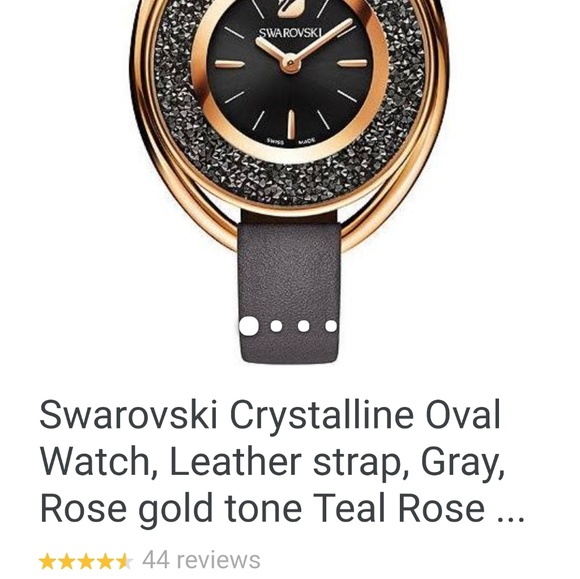 Swarovski Accessories - Swarovski crystalline oval leather watch